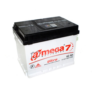 Аккумулятор стартерный A-MEGA ULTRA (M7) 6СТ-62 А3 62Ah EN610 (242x175x190) Евро  (-/+)