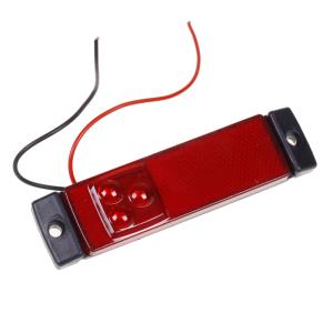 Фонарь бокового габарита LED (3 точки) красный (с проводами)