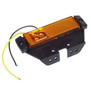 Фонарь бокового габарита LED (3 точки) желтый с кронштейном (с проводами)