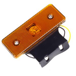 Ліхтар бокового габариту LED (прямокутний, плоский) жовтий з кронштейном (з проводами)