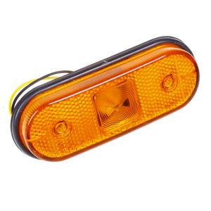 Фонарь бокового габарита LED (овальный) желтый (с проводами)