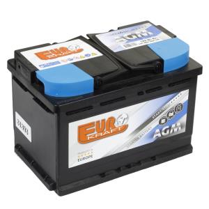 Акумулятор стартерний 70Ah 6СТ-70 EUROKRAFT AGM (-/+) EN760A  278x175x190 для систем START- STOP з-д MONBAT Болгарія