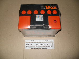 Акумулятор стартерний (ENERGY BOX) 6СТ-60 А3 Евро