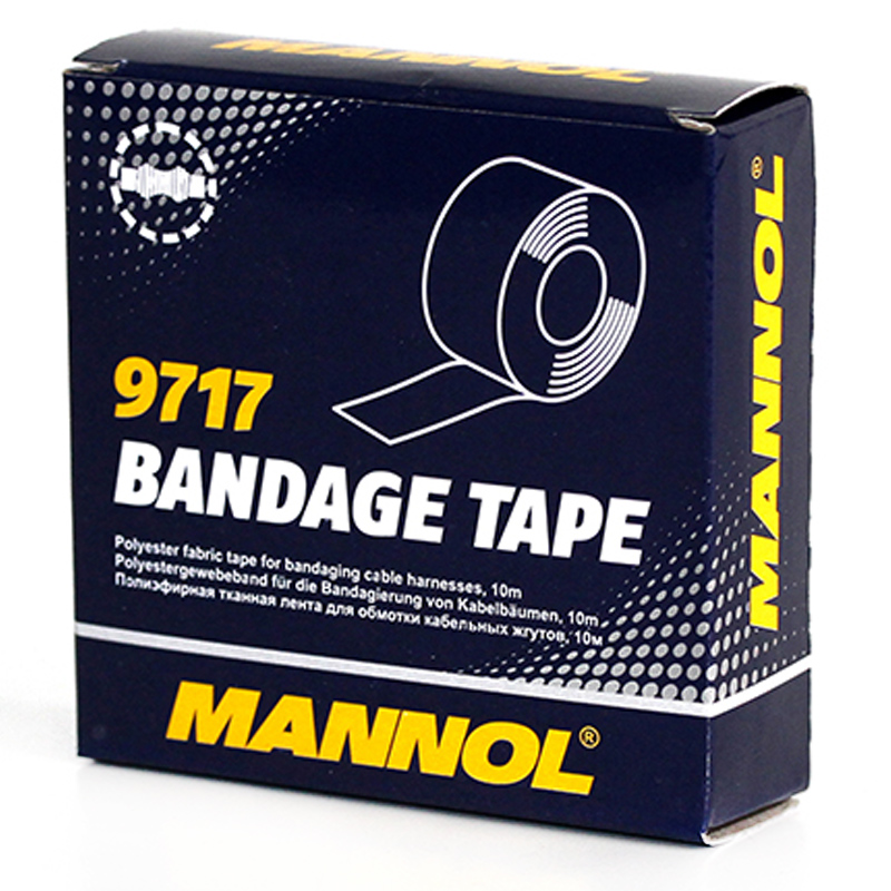 9717 Bandage Tape 25мм/10 м/Стрічка ізоляційна поліефірна тканинна 25 мм * 10 м ізолента Mannol