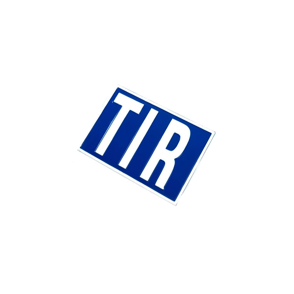 Табличка TIR (білі букви на синьому тлі)