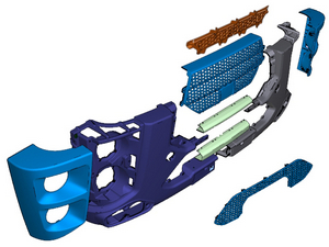 Решітка радіатора центральна FORD 1833, 1842, 2533, 2633 T2...