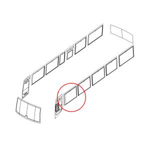 Скло бічне ліве №2 (наступне за водійським) OTOKAR 13N00-67034-BA